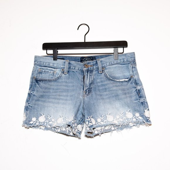 Lucky Brand Pants - Lucky Brand Embroidered Denim Shorts
